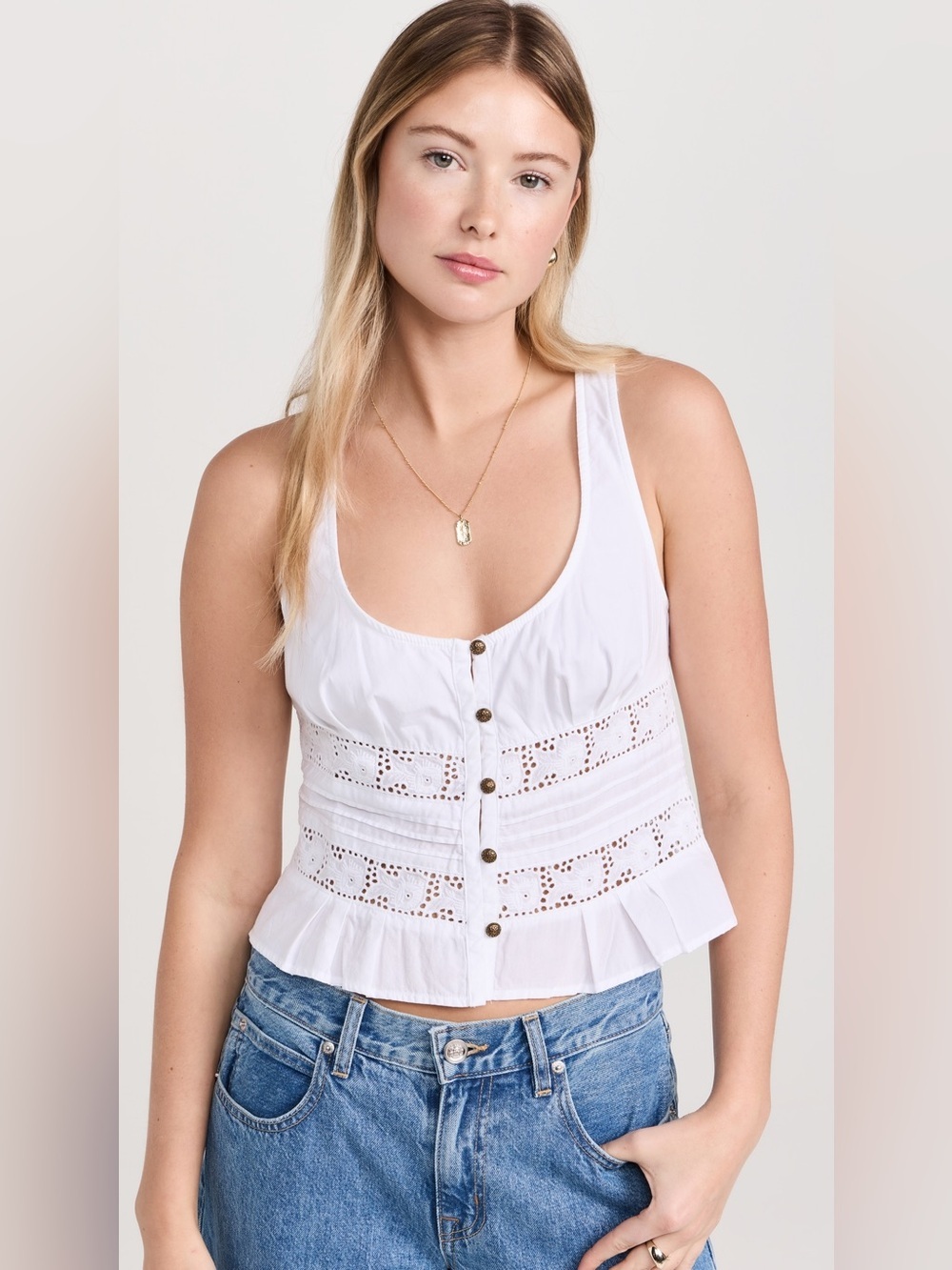 Free People Kianna Lace Tank